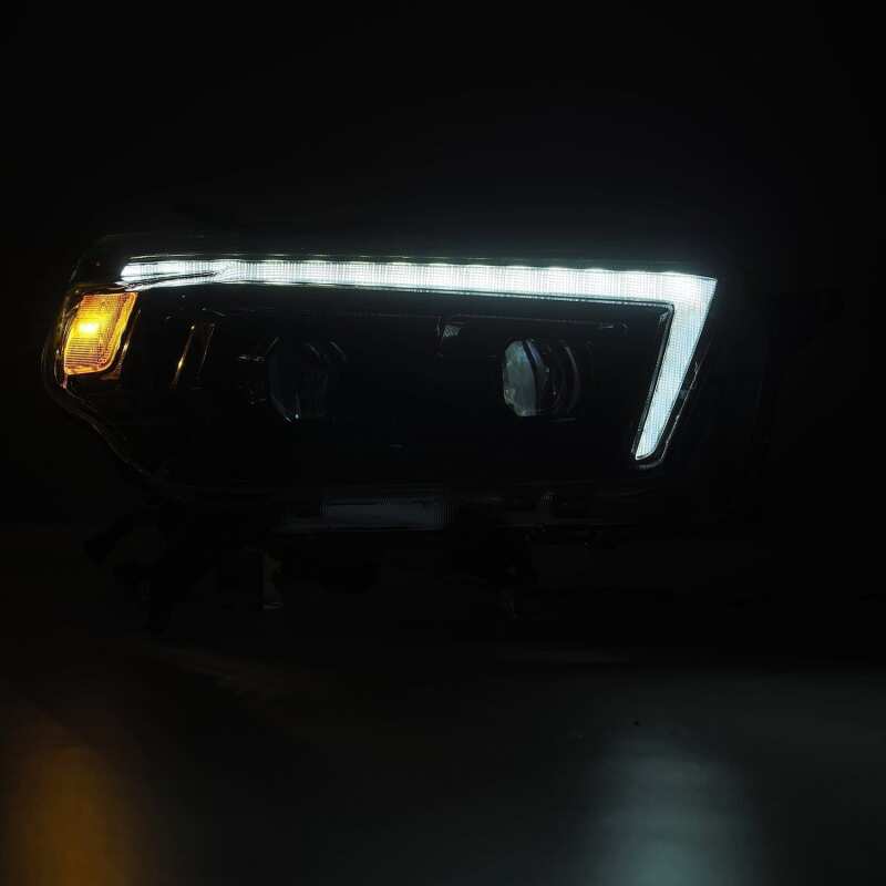 AlphaRex PRO-Series Projector Headlights for 2010–2013 Toyota 4Runner, Plank Style, Alpha Black with Sequential Signals and DRL