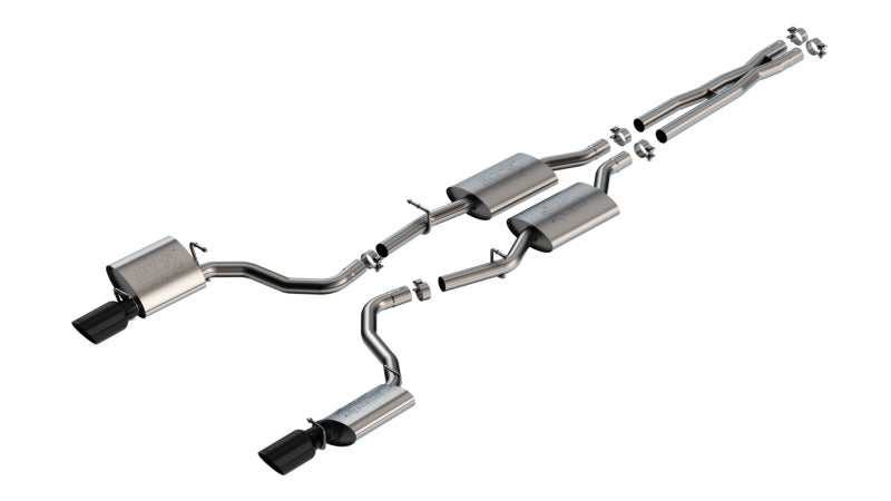 Borla ATAK Cat-Back Exhaust System with Black Chrome Tips for 2019-2023 Dodge Charger GT 3.6L V6, Part 140918BC