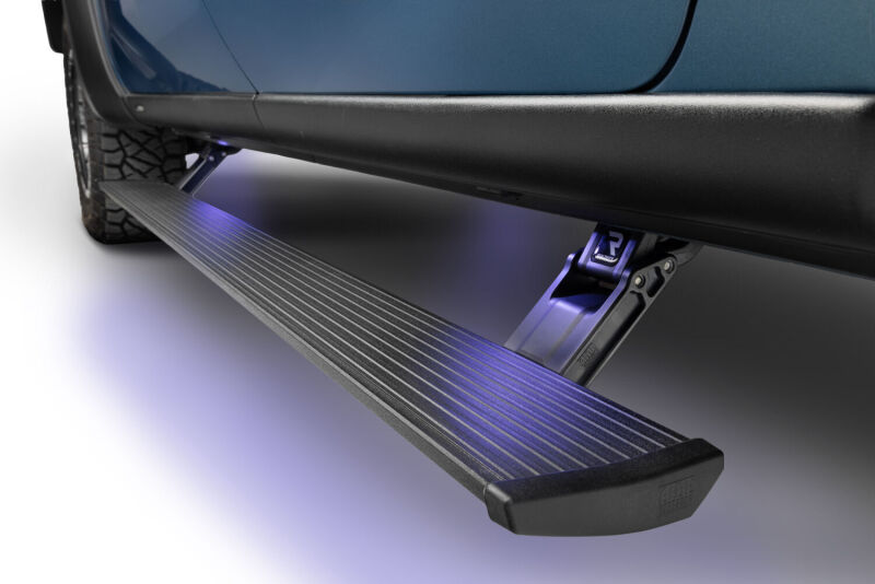 AMP Research PowerStep Plug-N-Play Automatic Running Boards, Part Number 76255-01A, for 2022-2026 Chevrolet Silverado and GMC Sierra
