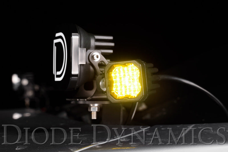 Diode Dynamics Stage Series C1 LED Pod Pro Yellow Flood Standard ABL Pair, Part Number DD6463P