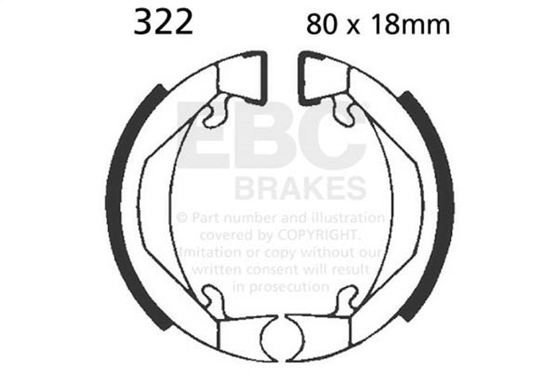 EBC Powersports FA-SFA-TT-X Rear Left Brake Shoes for 1978-1981 Honda PA 50