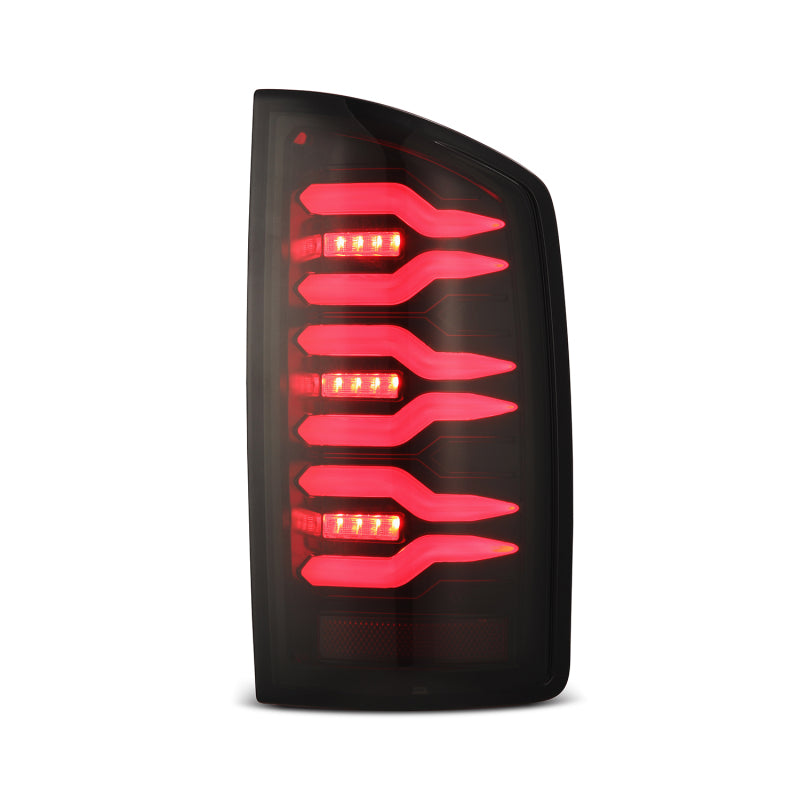 AlphaRex Luxx-Series LED Tail Lights for 2002–2006 Dodge Ram 1500 and 2003–2006 Ram 2500/3500, Black/Red, Part ARX641030