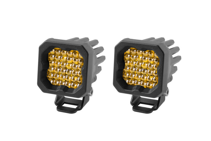 Diode Dynamics Stage Series C1 LED Pod Pro Yellow Flood Standard ABL Pair, Part Number DD6463P