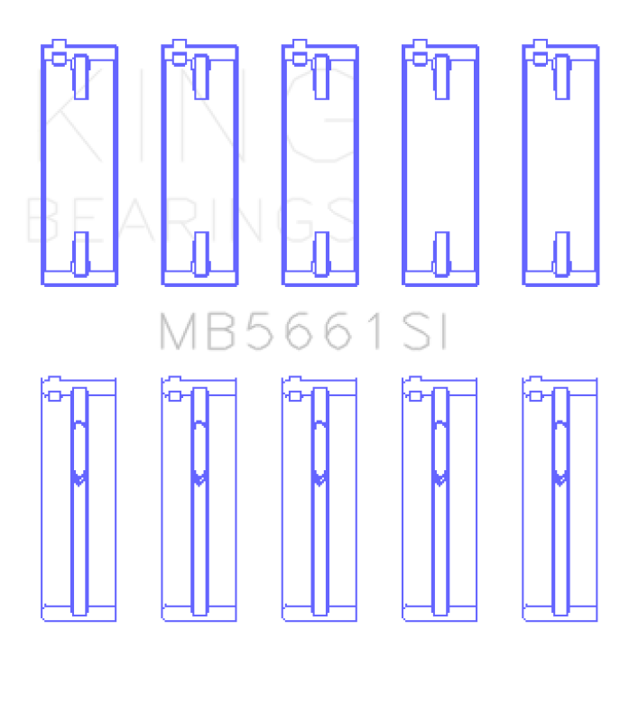 King Engine Bearings MB5661SI0.25 Audi/VW Main Bearing Set, +0.25mm