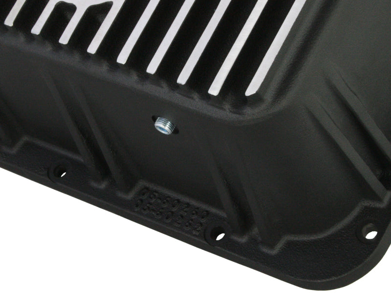 aFe POWER Pro Series Transmission Pan with Machined Fins, Black, GM Diesel Trucks, Part Number 46-70072
