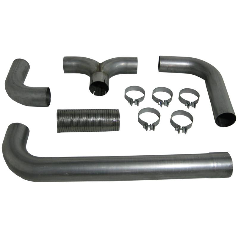 MBRP Smokers Universal Full-Size Pickup T-Pipe Dual Exhaust Kit, 4-Inch Aluminized Steel, Part MBRPUT2001