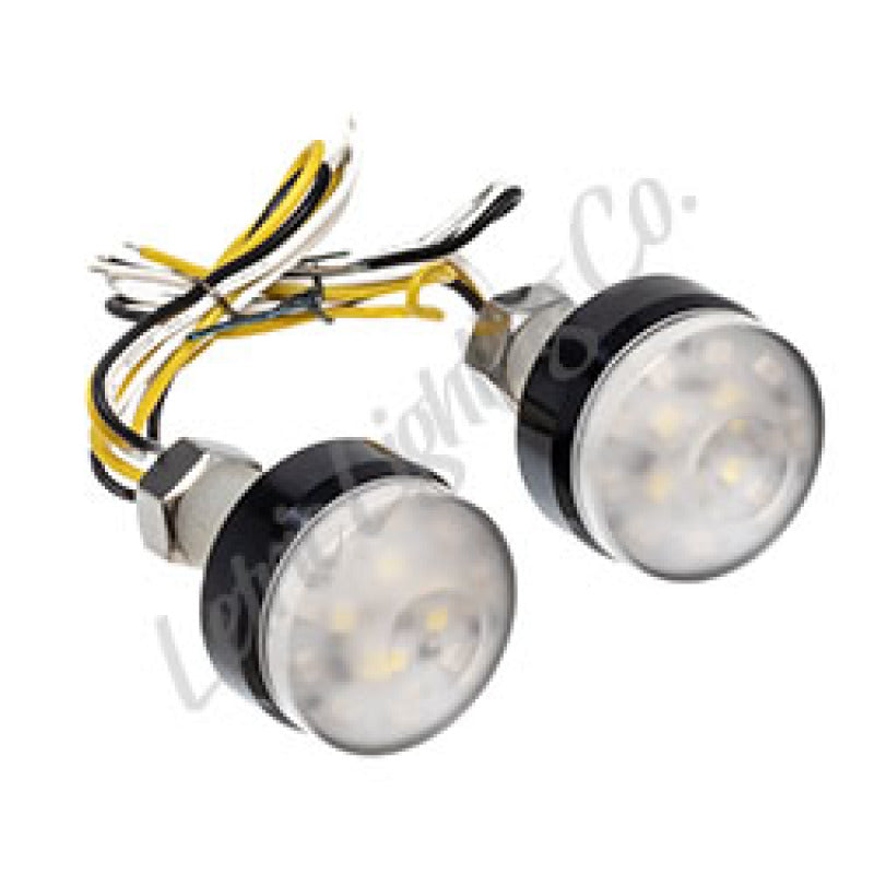 Letric Lighting Surface-Mount Indicator Lights, Black with White/Amber LEDs, Part Number letLLC-BSM-TS
