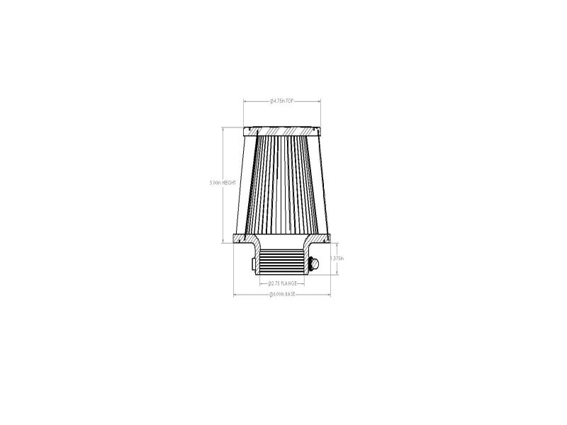 aFe POWER 21-28001V Universal Clamp-On Air Filter with D2 Dura-Dry Media