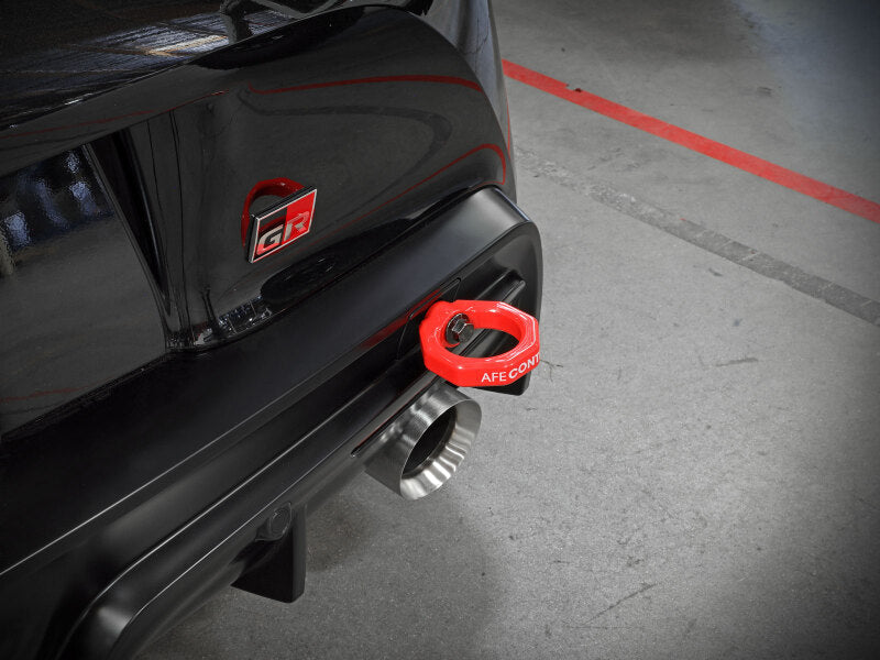 aFe Control 450-721002-R Rear Tow Hook, Red, for 2020-2026 Toyota GR Supra A90