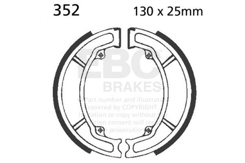 EBC Powersports EBC352 Motorcycle Replacement Brake Shoes for Select Honda Models