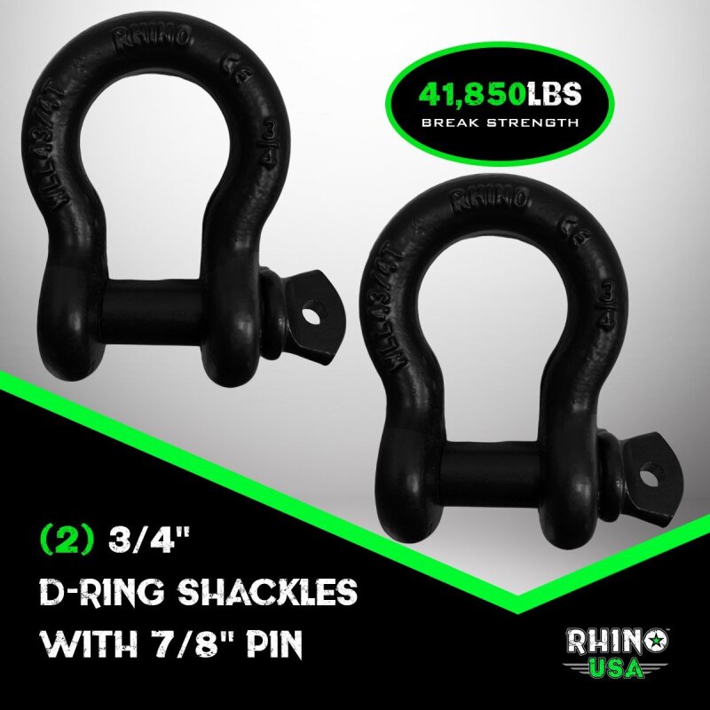 Rhino USA RNO-SHACKSTRAP30 30-Foot Tow Strap and Shackles Combo