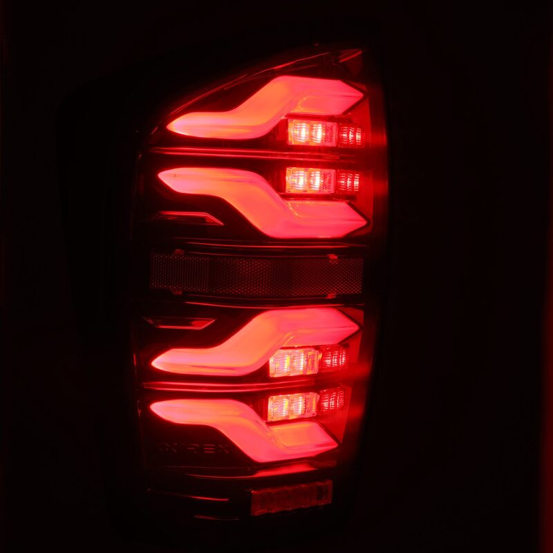 AlphaRex LUXX LED Taillights for 2016-2021 Toyota Tacoma, Black/Red with Active Light and Sequential Turn Signals - ARX680000