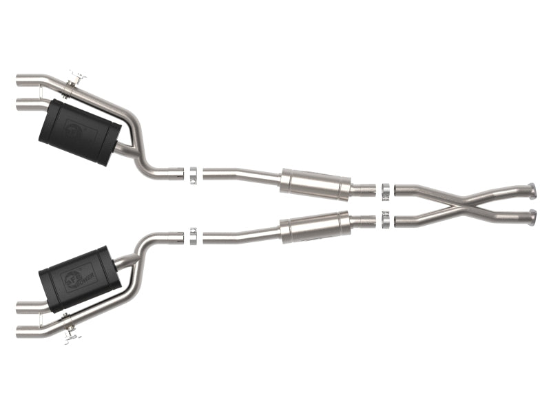aFe Gemini XV 2.5-Inch 304 Stainless Steel Cat-Back Exhaust with Cut-Out for 2018-2022 Kia Stinger V6 3.3L