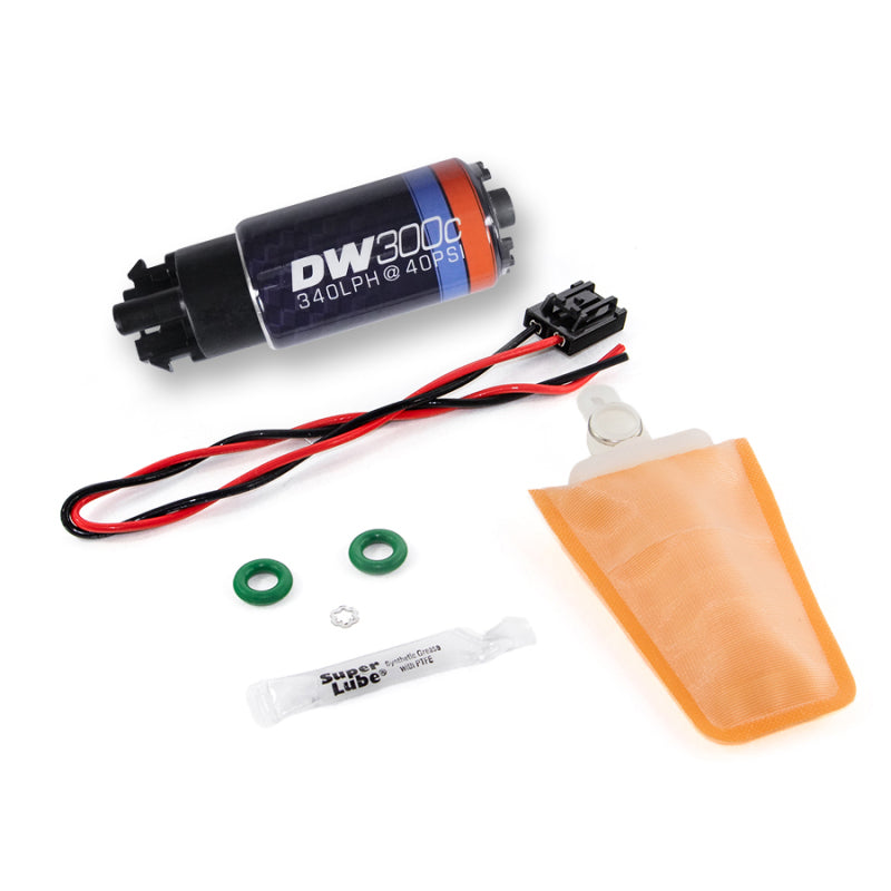 DeatschWerks DWK9-309-1006 DW300C 340 LPH Compact Fuel Pump with Installation Kit