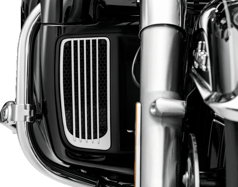 Kuryakyn Radiator Grills for Twin-Cooled Harley-Davidson Models, Chrome and Black Pair - 7681