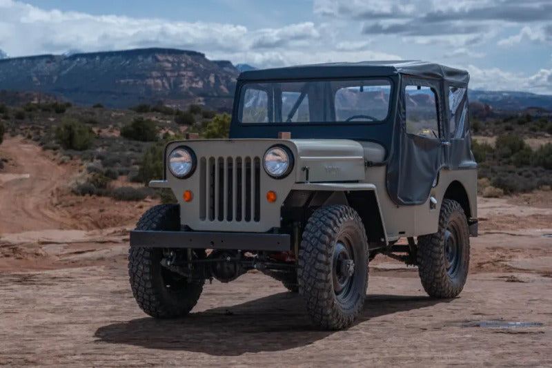 Bestop Jeep 1953-1964 CJ3B Tigertop in Black Crush - Complete Replacement Soft Top with Hardware