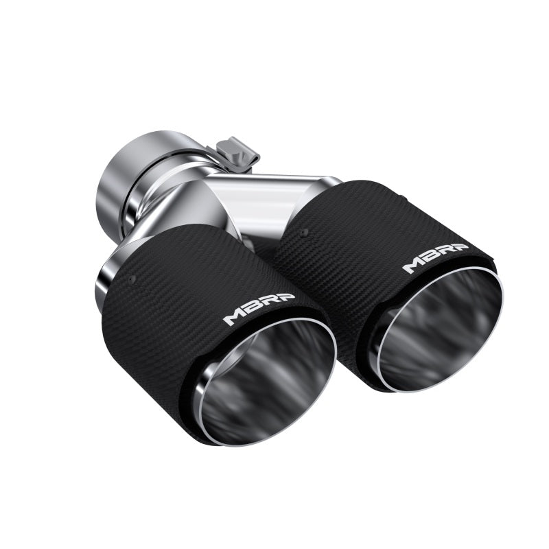 MBRP T5183CF 3-Inch Inlet Dual 4-Inch Outlet Staggered Carbon Fiber Exhaust Tip