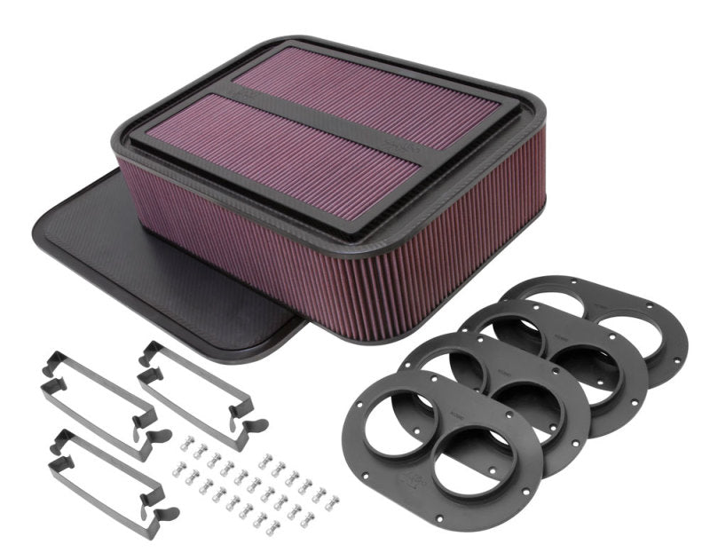 K&N Generation 2 Carbon Fiber Racing Air Box Air Filter, 4-Inch Inlet, Part Number 100-8593