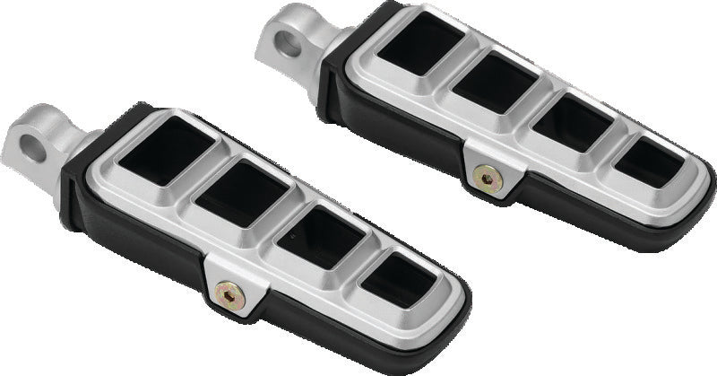 Kuryakyn Dillinger Footpegs with Male Mount Adapter, Silver - Part Number 6666