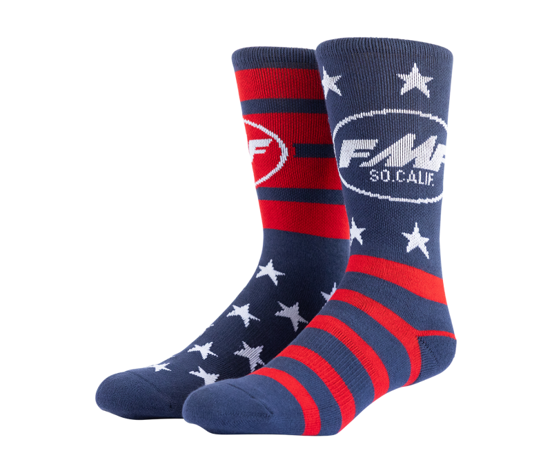 FMF Racing Stars and Bars Sock Navy – One Size for Motorsport Enthusiasts