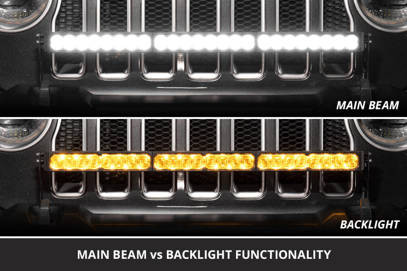 Diode Dynamics SS30 Bumper LED Light Bar Kit Sport White Driving with Amber Backlight for 2018-2026 Jeep Wrangler JL, Part Number DD8717