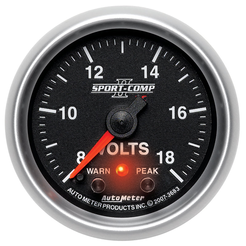 AutoMeter Sport-Comp II Digital Voltmeter Gauge, 18V - Part Number 3683