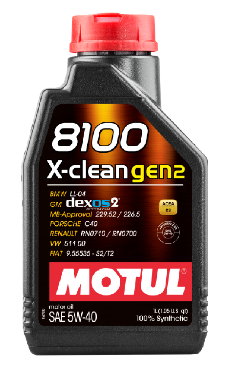 Motul 1L Synthetic Engine Oil 8100 X-CLEAN Gen 2 5W40 - Case of 19