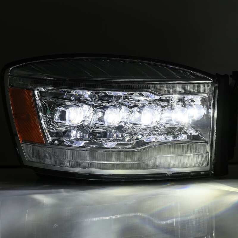 AlphaRex ARX880537 NOVA LED Projector Headlights for 2006-2008 Dodge Ram 1500/2500/3500, Plank Style, Black Housing