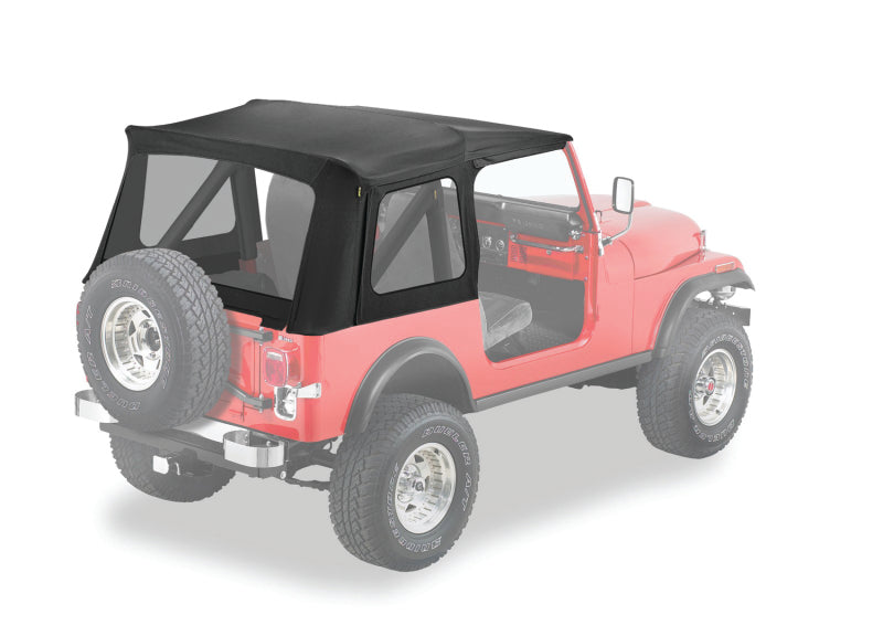 Bestop Supertop Classic Skin for Jeep CJ7 and Wrangler YJ (Black Denim with Clear Windows) - Part Number BES55799-15