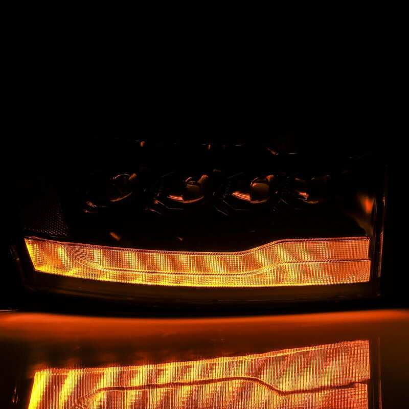 AlphaRex NOVA-Series Projector Headlights for 2006–2008 Dodge Ram 1500, 2500 and 3500 – Plank Style, Alpha Black, Sequential Signal and DRL