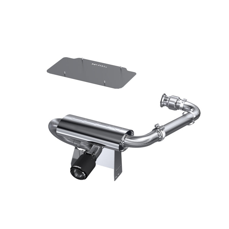 MBRP 17-21 Can-Am Maverick Turbo/Turbo R 2.5in Chamber Oval Turbo Back Exhaust - Carbon Fiber Tip