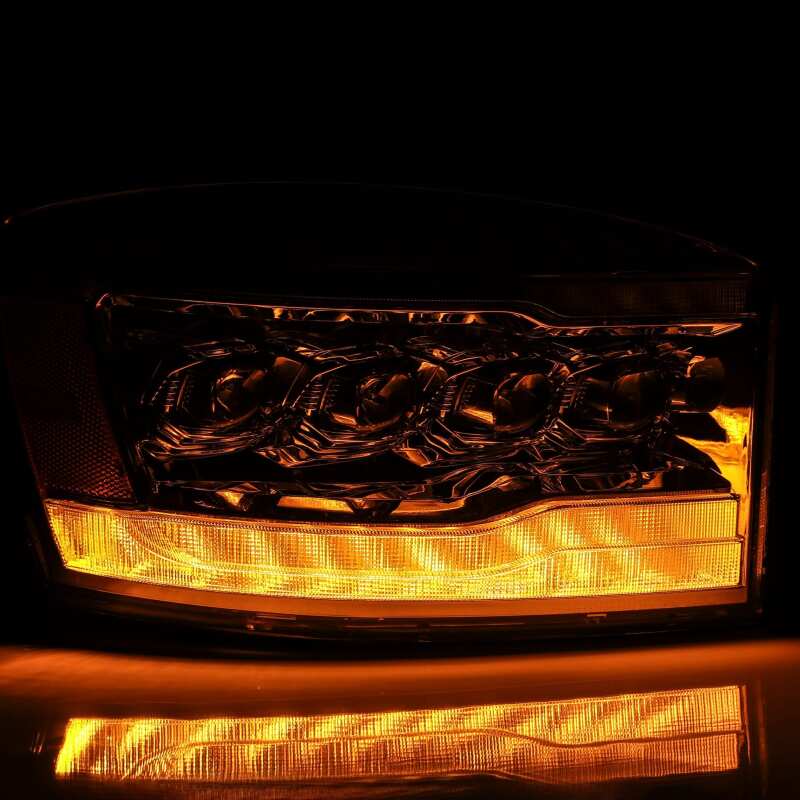 AlphaRex ARX880537 NOVA LED Projector Headlights for 2006-2008 Dodge Ram 1500/2500/3500, Plank Style, Black Housing