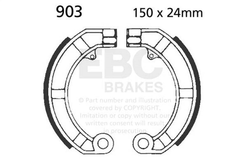 EBC Powersports EBC903 Rear Brake Shoes for 2005–2006 Vespa PX 150