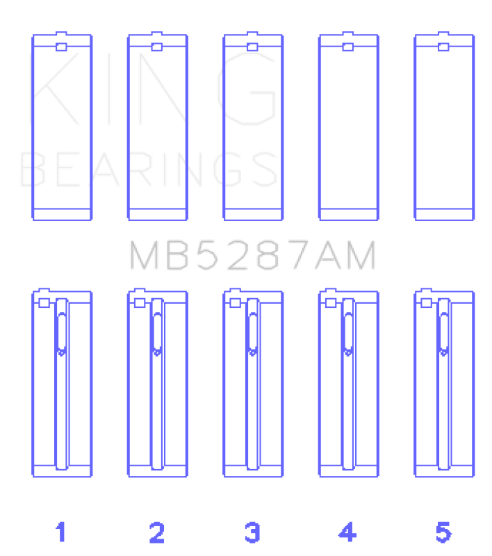 King Engine Bearings MB5287AM Toyota 1ZZ-FE Main Bearing Set, Standard Size