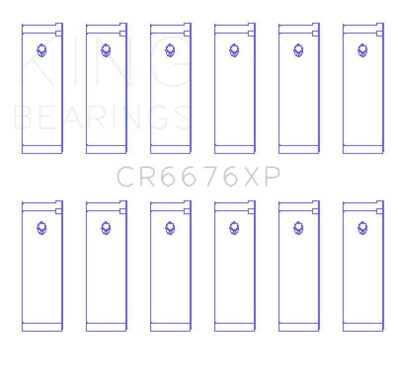 King Engine Bearings CR6676XP Standard Performance Rod Bearing Set for Nissan VG30 Engines