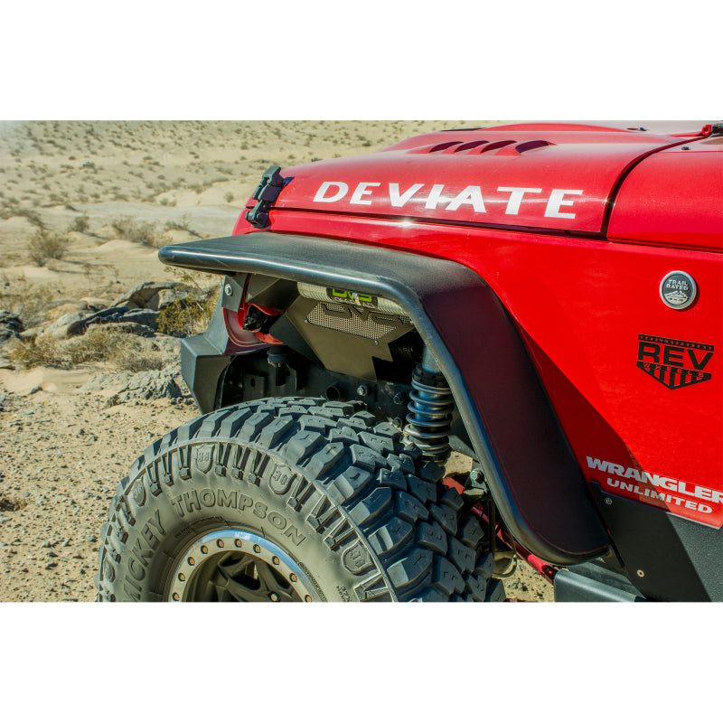 DV8 Offroad DVEFENDB-02 2007-2018 Jeep Wrangler JK Flat Tube Fender Flares, Front and Rear