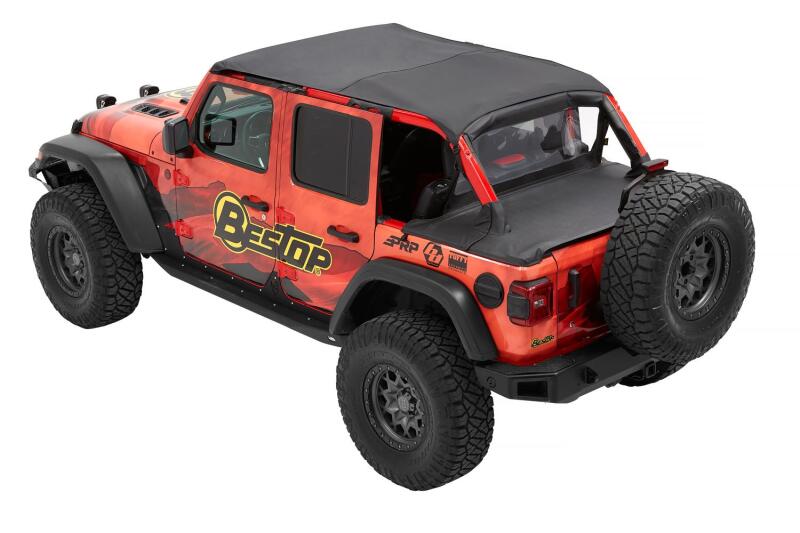 Bestop 24-26 Jeep Wrangler JL 4-Door Header Safari Bikini Top in Black Diamond