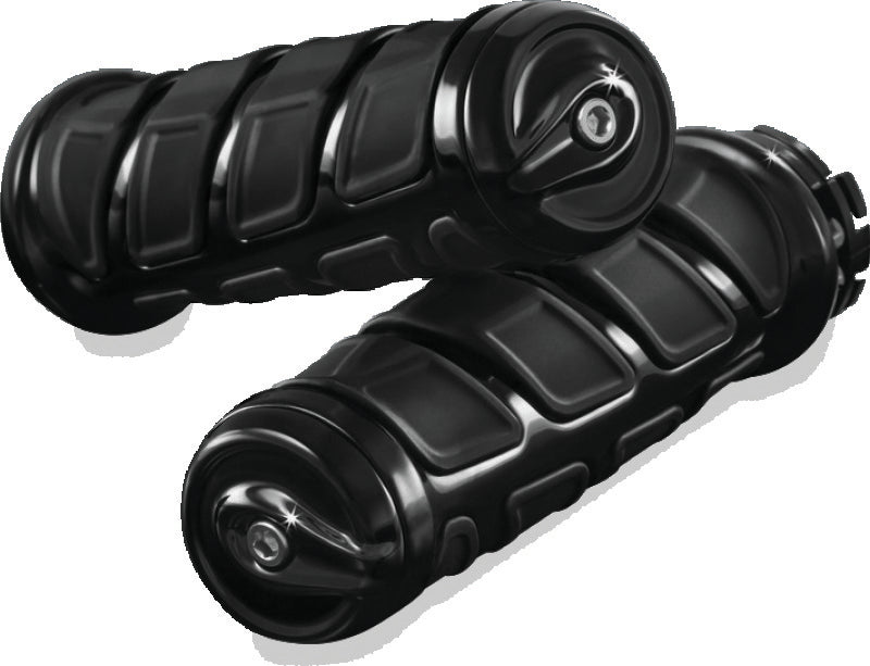 Kuryakyn Kinetic Metric Motorcycle Grips, Black - Part Number 6376