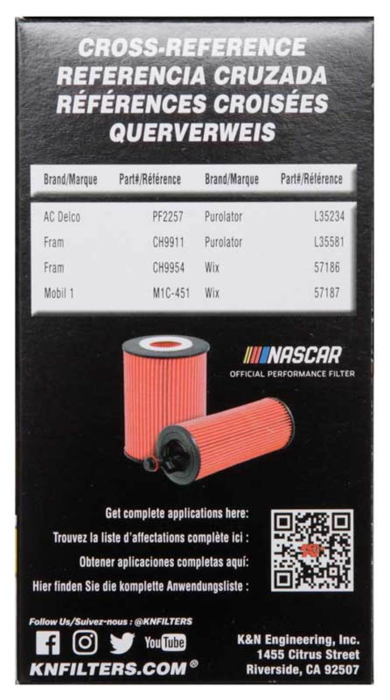 K&N Engineering HP-7010 Cartridge Oil Filter for Select Volkswagen and Audi Applications