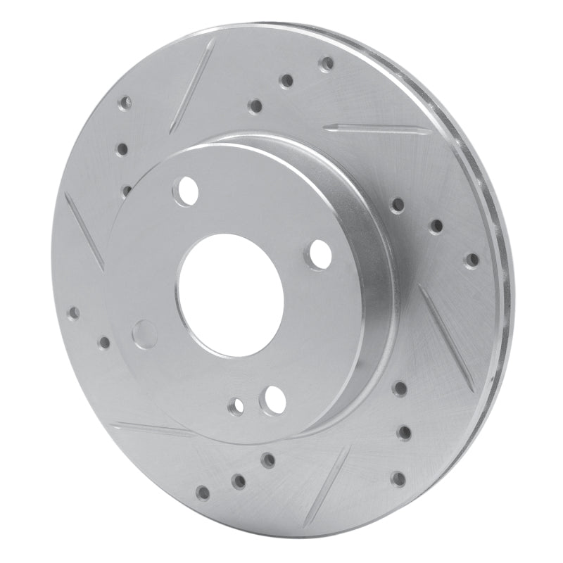 R1 Concepts RNC631-80022L Front Left Drilled and Slotted Silver Brake Rotor for 1990-1993 Mazda Miata
