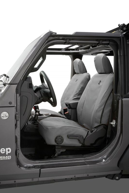 Bestop Front Seat Covers for Jeep Gladiator and Wrangler JL 4-Door, Charcoal – Part No. bes29290-09