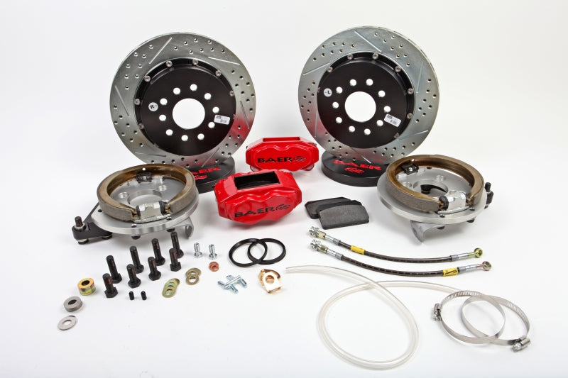 Baer Brakes Rear Ends with Ford 9in Torino Bearing Housing Ends 13-Inch SS4+ Rear SDZ Brake Kit - Red