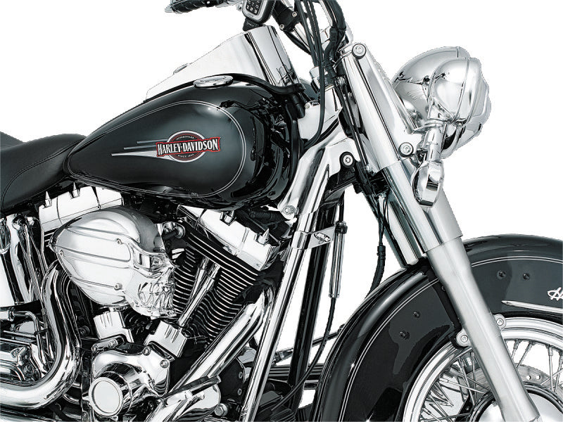 Kuryakyn 7853 Chrome Downtube Covers for 2000-2006 Harley-Davidson Softail