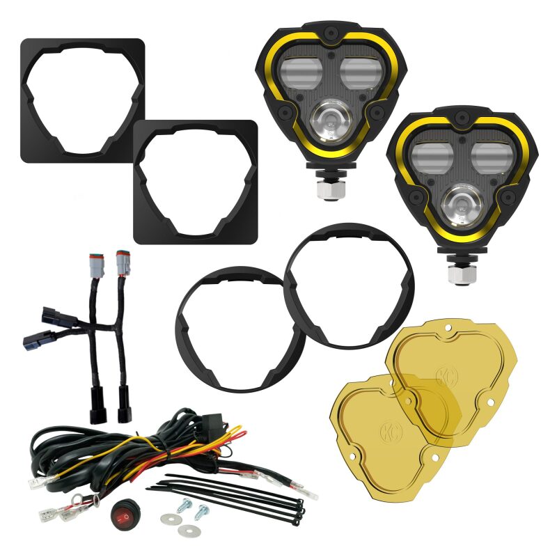 KC HiLiTES FLEX ERA 3 Dual Mode SAE Fog Lights 2-Light Master Kit kcl97147 for Jeep Aftermarket Bumpers