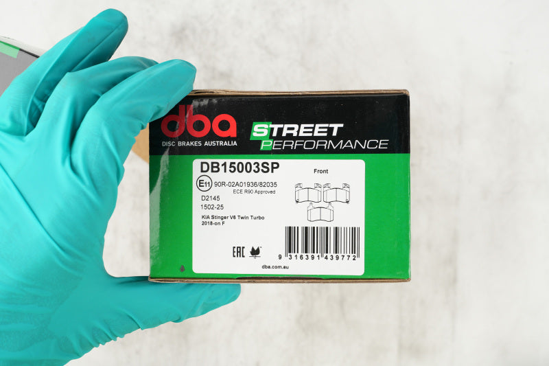 DBA DB15003SP Street Performance Front Brake Pads for 2018+ Kia Stinger V6 Twin Turbo