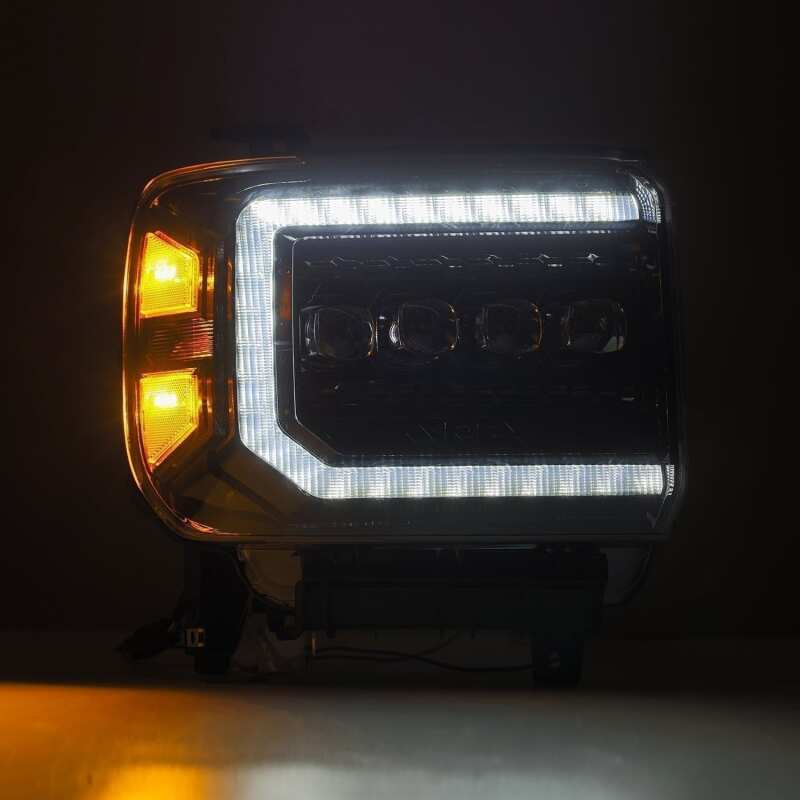 AlphaRex NOVA LED Projector Headlights for 2014–2018 GMC Sierra, Alpha Black, Part arx880616