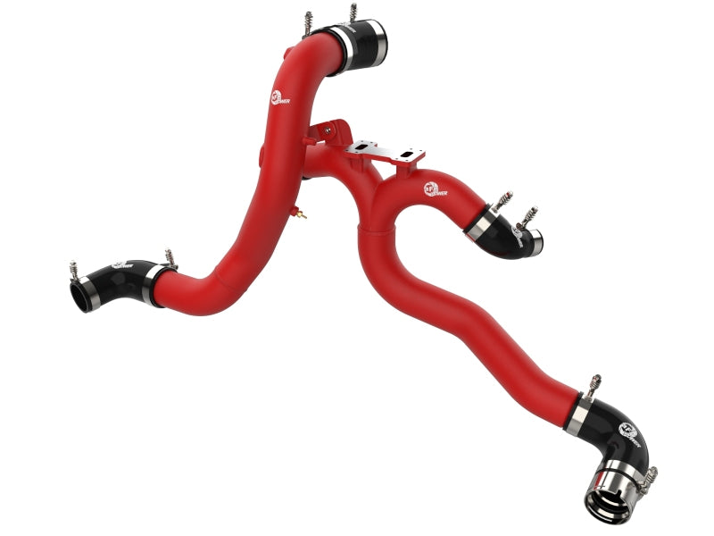 aFe BladeRunner 46-20504-R Aluminum Hot and Cold Charge Pipe Kit for 2018-2023 Kia Stinger 3.3L V6 Twin-Turbo, Textured Red
