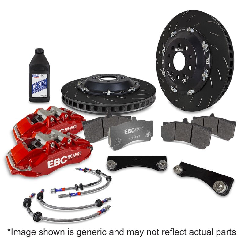 EBC Racing BBK045RED-1 Front Big Brake Kit for 2000-2006 BMW M3 (E46), Red Apollo-6 Calipers and 355mm Rotors