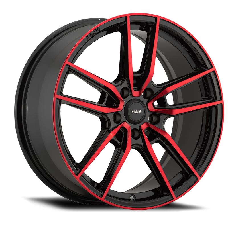 Konig Myth 18x8 Wheel, 5x100 Bolt Pattern, +43 Offset, Gloss Black with Red Tinted Clearcoat