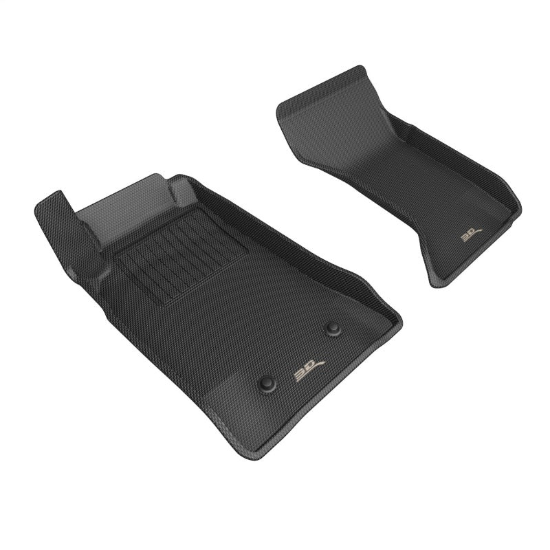 3D MAXpider KAGU Series Custom-Fit Floor Mats for 2010–2012 Mazda MX-5 Miata, Front Row, Black